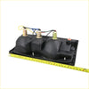 Back side of black plastic rear tail light lhs for toyota hilux 1984-1988 with three gold bulb sockets and colored wiring