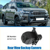 Black plastic rear view backup camera with mounting bracket and lens shown from the back for toyota hilux 2011-2015