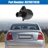Black plastic rear parking sensor with rectangular housing and cylindrical connector for toyota hilux 2011-2015 back view
