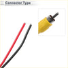 Backside of yellow rca connector with metallic pin and textured plastic housing for toyota 86 rear view camera cable