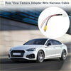 Rear view of white audi rear view camera adapter wire harness with red black and yellow rca connectors for toyota levin