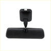 Black plastic rear view mirror for Toyota Hilux 1997-2006 with mounting bracket showing back side