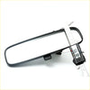 Rear view mirror for toyota hilux 4-door 2005-2015 with black rectangular glossy frame and mounting clip shown from back side