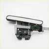Black plastic rear view mirror with rectangular reflective surface and mounting bracket for toyota hilux models