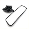 Black plastic rear view mirror with rectangular reflective surface and mounting bracket for toyota hilux 1997-2005