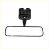 Black plastic rear view mirror for Toyota Hilux Surf 1997-2006 with rectangular reflective surface and adjustable bracket