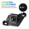 Black hd rear view park assist camera with square lens housing and mount bracket for toyota tacoma 2013-2015 back side view