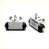 Silver rear wheel brake cylinders for toyota hilux revo 2015-2023 with black rubber seals and brass hardware