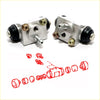 Silver aluminum rear wheel brake cylinders with black rubber boots and brass bolts for toyota hilux revo 2015-2023