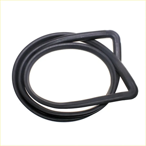 Black rubber rear window weatherstrip seal for mitsubishi triton storm strada 1996-2006 shown from back side