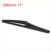 Black plastic rear window wiper blade 280mm for Toyota iq 2009-2016 shown from the back side