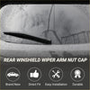 Black rear windshield wiper arm nut cover for Toyota RAV4 2006-2023 with sleek durable design shown from back side