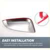 Shiny chrome plated rearview mirror cover overlay with red adhesive strip for toyota hilux 2015-2022