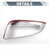 Chrome finished rearview mirror cover with red accent trim for toyota hilux 2015-2022 side mirror