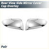 Chrome plated rearview mirror cover overlay pair in chrome finish for toyota hilux 2015-2022 shown from back side