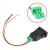 Black plastic rearview mirror heating switch for Toyota Alphard with green multi-pin connector and colorful wires