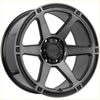 Black matte finished alloy wheel recon armour with five spokes and kllon logo in matt black dark grey tint