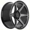 Black gloss finished recon armour alloy wheel with five spokes and kton logo in matt black dark grey tint
