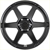 Black matte finished recon armour alloy wheel with five spokes and recon logo center cap