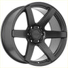 Recon Delta matt black alloy wheel with five bold spokes and r10 logo on central hubcap in black matte finish