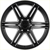 Recon striker matt black milled two-tone alloy wheel with black and silver five-spoke design