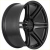 Recon striker matt black alloy wheel with five-spoke design and r10 branding at the center in black matte finish