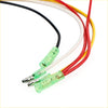Set of three color-coded electrical wires with green translucent heat shrink connectors for nissan outboard motor rectifier