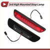 Red led third brake light for toyota tacoma 2005-2015 with black housing and wiring shown from the back side