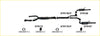 Black metal redback 2 1/2 inch dual exhaust system components with pipes and mufflers for holden commodore ute