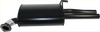 Black cylindrical glossy Redback 2 1/4 inch dual exhaust muffler with dual pipes for Holden Commodore VE VF V6 ute