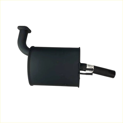 Black cylindrical matte finish redback 2.25 inch rear muffler for holden commodore ve vf 6 cylinder with curved inlet pipe