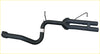 Black dual-exhaust pipe system with curved tubes and brackets shown from back for redback 2.5 inch catback exhaust ford falcon fg sedan