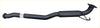 Black metal redback 2.5 inch catback exhaust pipe with curved design and bracket shown from back side