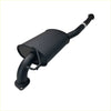 Black cylindrical exhaust muffler with curved pipes and matte finish redback 25 inch centre exhaust for ford fg falcon
