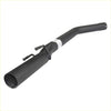 Black matte metal exhaust pipe with curved design and two brackets for redback 2.5 inch exhaust on holden commodore ute