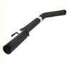 Black metal curved exhaust pipe with label in the middle for redback 2.5 exhaust holden commodore ute vt vu vy