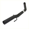 Black metal redback 2.5 inch performance tail pipe with curved design and bracket for holden commodore vt vy vx back view