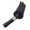 Black cylindrical redback 25 inch rear muffler with dual matte exhaust tips shown from the back for commodore vt
