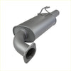 Gray metallic redback 3 inch rear muffler for holden commodore ve vf driver side with curved inlet and handle on top