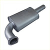 Gray metallic redback 3 inch rear muffler for holden commodore ve vf passenger side with curved inlet and embossed logo