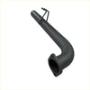 Black matte metal exhaust manifold elbow with flange and bracket for redback 3 inch tail pipe passenger side