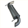 Black cylindrical redback 4x4 exhaust system with polished chrome tip and curved metal pipes for suzuki jimny models