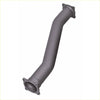 Gray metallic exhaust manifold with flanged ends for redback 4x4 extreme duty exhaust toyota landcruiser 80 series back side