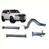 White toyota land cruiser prado with black wheels and redback 4x4 gray metallic exhaust system kit on the back side