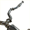 Shiny chrome finished redback catback exhaust for toyota 86 and subaru brz with curved pipes and cylindrical muffler back side