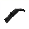 Back side of redback dual 3 inch 409 rear muffler showing black matte dual exhaust pipe with curved design for v8 sedan