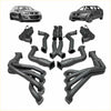 Black Redback dual 3-inch engine back exhaust with hotdogs for Holden Commodore shown from the back side