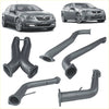 Black metal redback dual 3 inch engine back exhaust with muffler delete pipe components for holden vehicles backside view