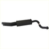 Black metal exhaust muffler with curved pipe and flanged ends for redback exhaust 2.5 system ford fg falcon ute