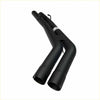 Back view of black matte dual-exhaust pipe with curved design from redback exhaust for holden commodore v8 and v6
